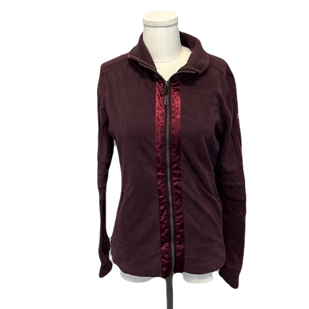 Lululemon Burgundy Zip up hoodie with pockets - Picture 1 of 12